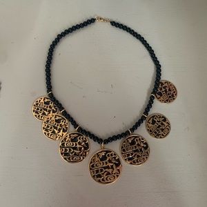 black and gold statement necklace